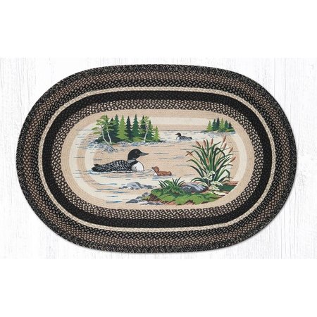 CAPITOL IMPORTING CO 3 x 5 ft. Jute Oval Loons Patch 88-35-313L